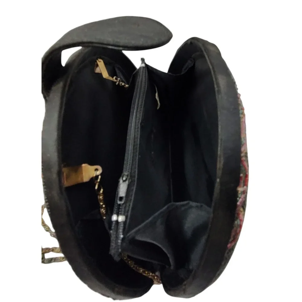 Bob Mackie Vintage Purse Glass Beaded Rainbow Dome Clutch Art Deco Boho SEE - Picture 8 of 13